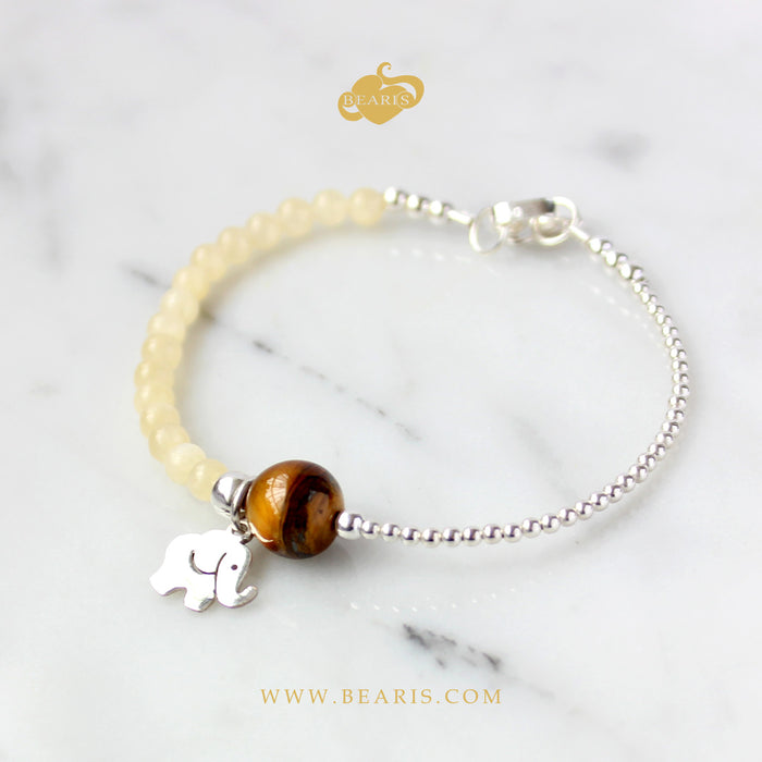 Pulsera Sira Ojo de Tigre y Calcita Amarilla