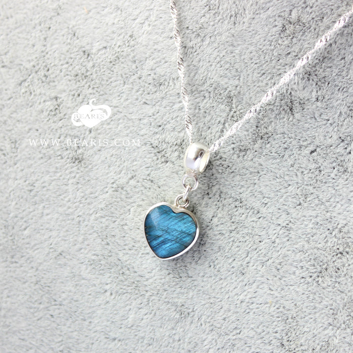 Pack Cadena + Dije Corazón Labradorita