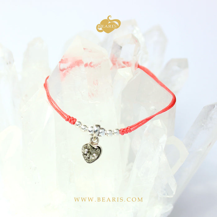 Pulsera Hilo Corazón Pirita