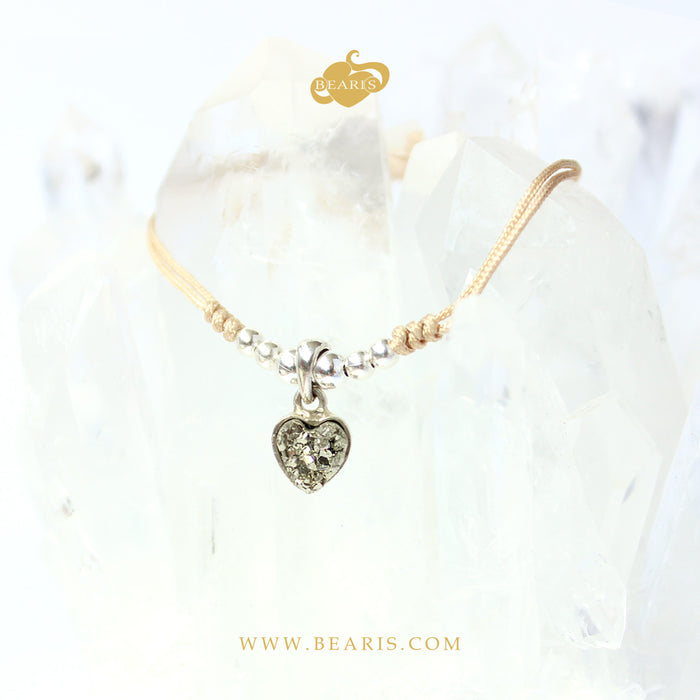 Pulsera Hilo Corazón Pirita