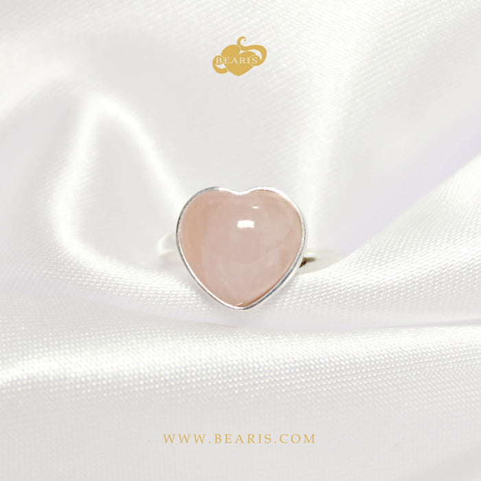 Sortija Corazón Cuarzo Rosa