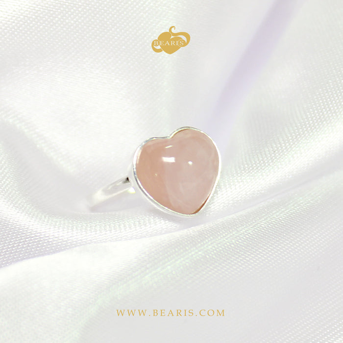 Sortija Corazón Cuarzo Rosa