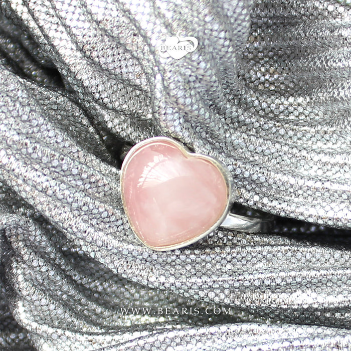 Sortija Corazón Cuarzo Rosa