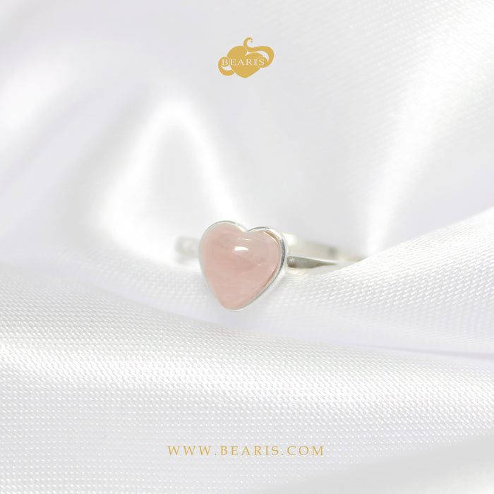 Sortija Corazón Cuarzo Rosa
