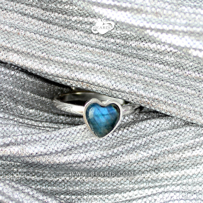 Sortija Corazón Labradorita