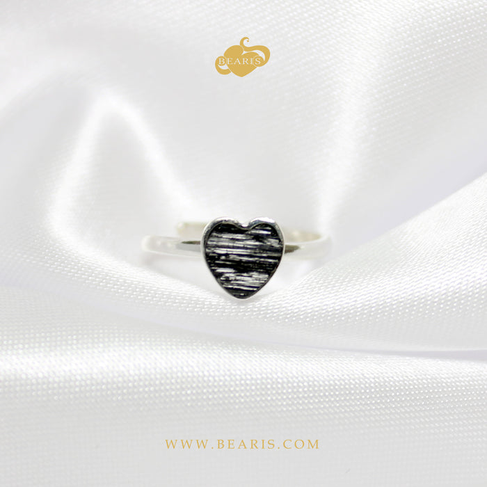 Sortija Corazón Tumalina Negra