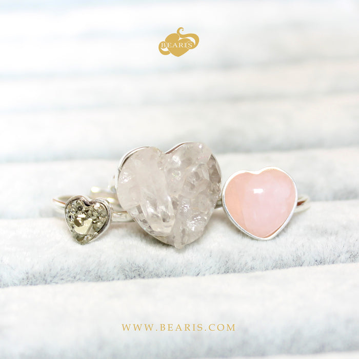 Sortija Corazón Cuarzo Rosa